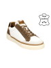 Bullboxer Leder-Sneakers in Weiß/ Hellbraun