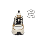 Bullboxer Leder-Sneakers in Creme/ Grau