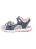 superfit Leder-Sandalen "Pebbles" in Dunkelblau/ Rosa