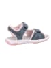 superfit Leder-Sandalen "Pebbles" in Dunkelblau/ Rosa