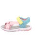 superfit Leder-Sandalen "Pebbles" in Rosa/ Hellblau/ Gelb