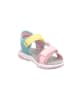 superfit Leder-Sandalen "Pebbles" in Rosa/ Hellblau/ Gelb