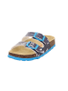superfit Leder-Pantoletten in Dunkelblau/ Hellblau