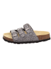 superfit Leren slippers zwart/zilverkleurig