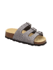 superfit Leren slippers zwart/zilverkleurig