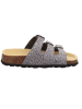 superfit Leren slippers zwart/zilverkleurig