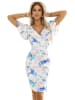 numoco Kleid in Creme/ Blau