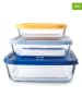Ibili 3er-Set: Frischhaltedosen ''Eco'' in Blau/ Orange