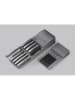 metaltex Messerblock ''Blade-Fit'' in Grau - (B)11 x (H)14 x (T)41 cm