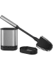 metaltex Toiletborstel "Cleany" zilverkleurig/zwart - (B)12,8 x (H)47 x (D)7,4 cm