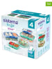 sistema 4tlg. Set: Lunchboxen "Sistema Stax To Go" in Türkis/ Blau