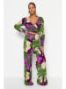 trendyol 2tlg. Outfit in Aubergine/ Beige