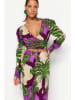 trendyol 2-delige outfit auberginekleurig/beige