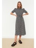 trendyol Kleid in Schwarz/ Creme