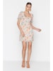 trendyol Kleid in Creme/ Apricot/ Hellblau