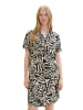 Tom Tailor Kleid in Schwarz/ Beige
