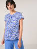 TAIFUN Bluse in Blau/ Beige