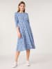 TAIFUN Kleid in Blau/ Beige