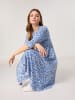 TAIFUN Kleid in Blau/ Beige