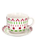 Tognana 2tlg. Set: Jumbotasse "Milk & Mandala" in Grün/ Pink - 570 ml