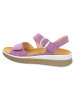 Think! Leren sleehaksandalen paars