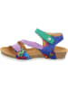 Think! Leder-Sandalen in Grün/ Lila/ Blau