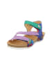 Think! Leder-Sandalen in Grün/ Lila/ Blau
