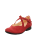 Think! Leren ballerina's met bandje rood