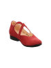 Think! Leren ballerina's met bandje rood