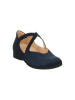 Think! Leder-Spangenballerinas in Dunkelblau