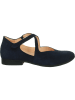 Think! Leder-Spangenballerinas in Dunkelblau