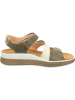 Think! Leder-Sandalen in Grün/ Creme