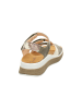 Think! Leder-Sandalen in Grün/ Creme