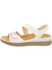 Think! Leder-Sandalen in Weiß/ Lila