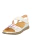 Think! Leder-Sandalen in Weiß/ Lila