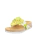 Think! Leren teenslippers wit/geel/groen