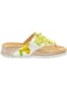 Think! Leren teenslippers wit/geel/groen