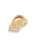 Think! Leren teenslippers wit/geel/groen