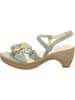 Think! Leren haksandalen turquoise