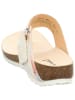 Think! Leren teenslippers crème/lichtroze
