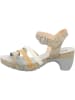 Think! Leder-Sandaletten in Khaki/ Bunt