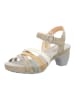 Think! Leder-Sandaletten in Khaki/ Bunt