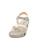 Think! Leder-Sandaletten in Khaki/ Bunt