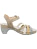 Think! Leder-Sandaletten in Khaki/ Bunt
