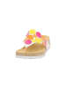 Think! Leren teenslippers wit/geel/roze