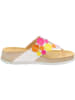 Think! Leren teenslippers wit/geel/roze