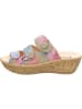 Think! Leder-Keilpantoletten in Beige/ Bunt