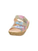 Think! Leder-Keilpantoletten in Beige/ Bunt