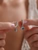 Heliophilia Zilveren creolen met edelstenen