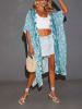 Milan Kiss Kimono in Türkis/ Weiß